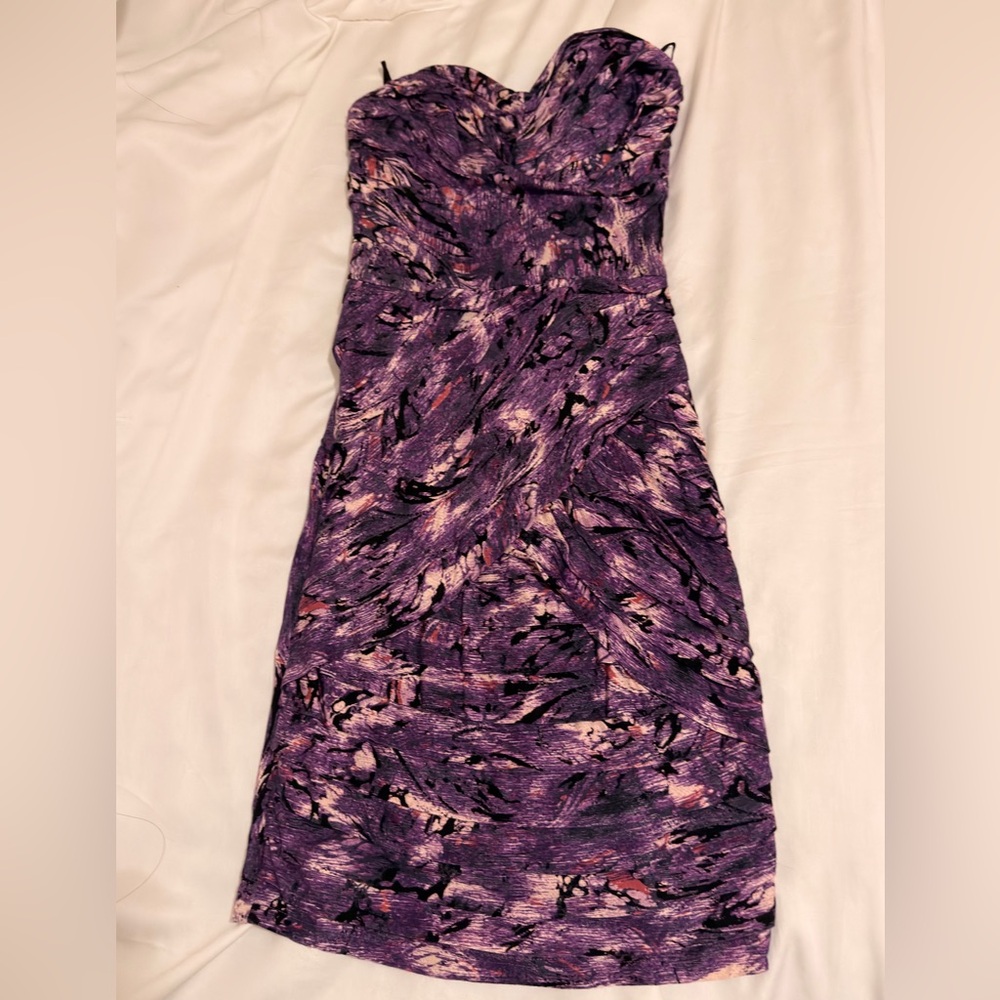 Guess Purple Strapless Dress